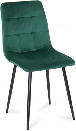 Krzesło 042 Welur Tapicerowane Zielone Nogi Metal