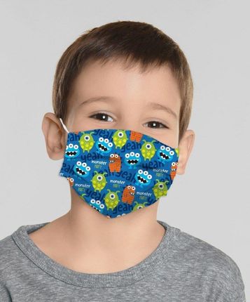 Omega Dziecięca Maska Ochronna Wielokrotnego Użytku Worms 100% Bawełny