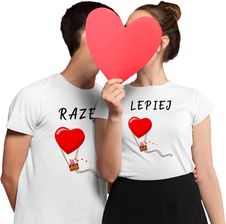 Komplet dla pary - RAZEM LEPIEJ - koszulki z nadrukiem - zdjęcie 1