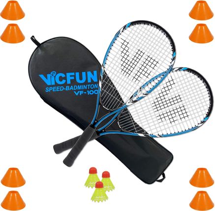 Victor Vicfun Speed Badminton 100 Set Blue Niebieski