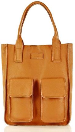Shopper bag camelowy MARCO MAZZINI s131g