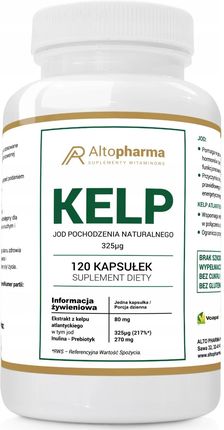 Alto Pharma Kelp Jod Naturalny 325mcg +Prebiotyk Vege 120 kaps.