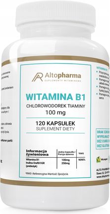 Alto Pharma Witamina B1 100mg Tiamina Prebiotyk Serce 120 kaps.
