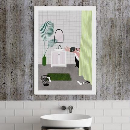 Plakat do łazienki Bath Cat kot w łazience pop-art