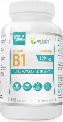 Wish Pharmaceutical Witamina B1 100MG Tiamina + Prebiotyk 120kaps.