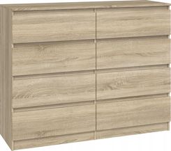 Zdjęcie Duża Komoda Szafka 8 Szuflad 120Cm Dąb Sonoma - Płoty
