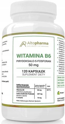 Alto Pharma Witamina B6 P-5-P 50mg Koenzymatyczna Wege 120 kaps.