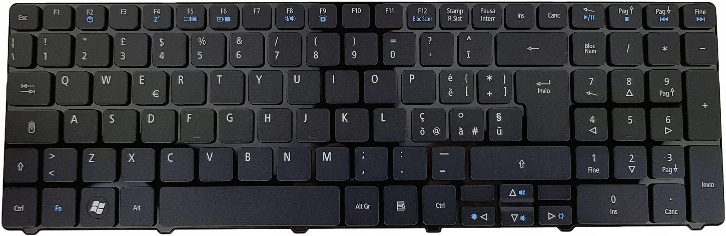 NewNet Tastiera Italiana Per Notebook Acer Aspire E TravelMate, Layout QWERTY, Cavo Flat, Compatibile Con Vari Modelli (vedi Descrizione)