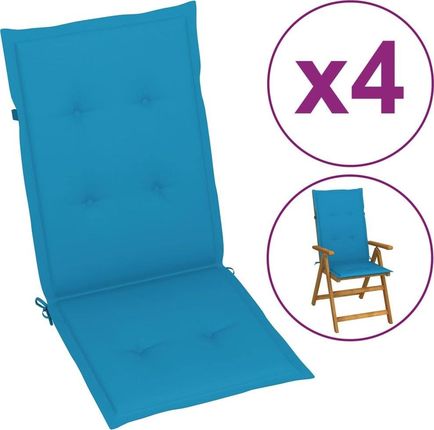 Vidaxl Vidaxl Poduszki Na Krzesła Ogrodowe, 4Szt. Niebieskie, 120X50X4Cm