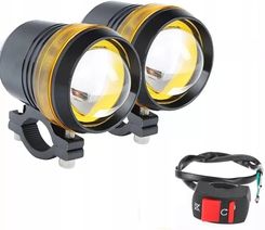 Zdjęcie 2 x Halogen motocyklowy U3 z ringiem pomarancz+wł - Pilawa