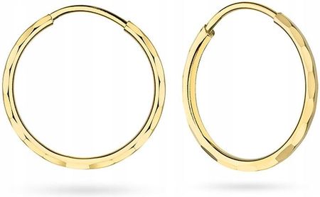 Piękne Złote Kolczyki Kółka 15mm pr333 Koło Ring