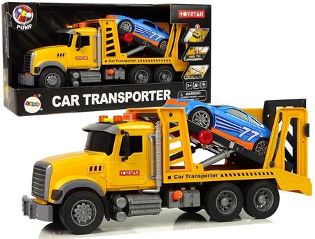 Lean Toys Samochód Transportowy Laweta Pomoc Rampa Żółty Dźwięki Światła