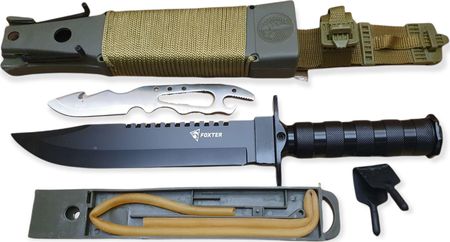 Nóż Taktyczny Rambo Zestaw Survivalowy 35,5Cm + Rzutka