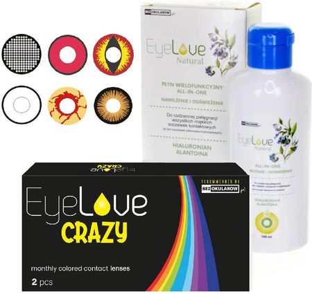 EyeLove Crazy 2 szt. + EyeLove Natural 100 ml + pojemnik