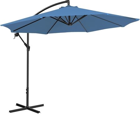 Uniprodo Parasol Ogrodowy Wiszący Niebieski Okrągły Ø300cm Uchylny Uni Umbrella R300Bl N