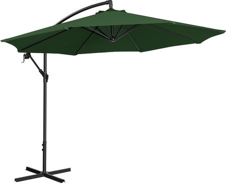 Uniprodo Parasol Ogrodowy Wiszący Zielony Okrągły Ø300cm Uchylny Uni Umbrella R300Gr N