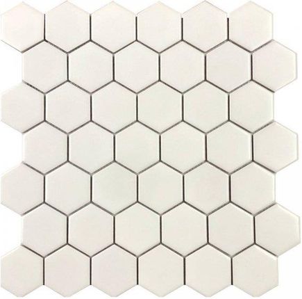 Netto Mozaika Gresowa White Medium Hexagones Matt 30X30 Cm