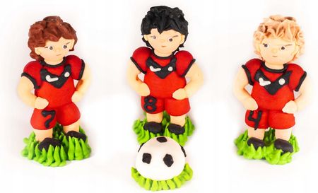 Figurki Cukrowe na Tort Piłkarze i Piłka Czerwone (d74a1a1e)