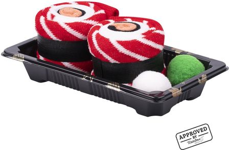 Skarpetki czerwone damskie męskie SOXO sushi w pudełku