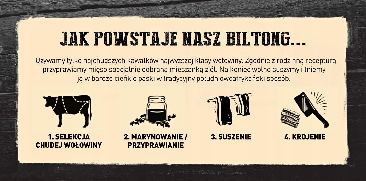 Suszona wołowina Biltong Original 12x25g zestaw - zdjęcie 6 Suszona wołowina Biltong Original 12x25g zestaw