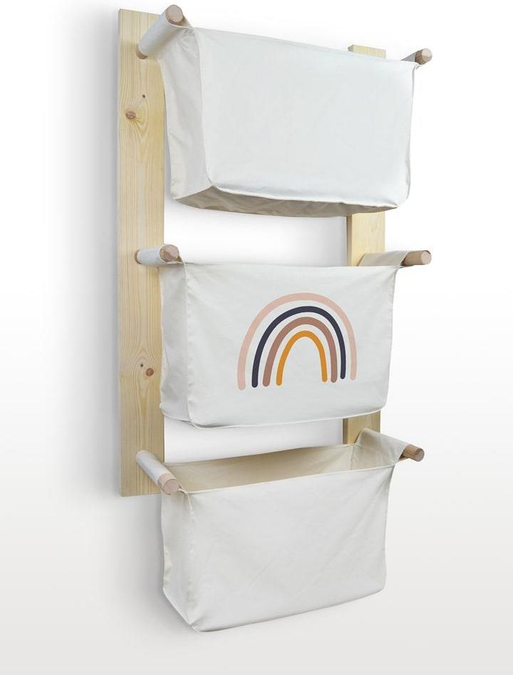 Woody Kid Store Regał Ścienny Montessori W Kolorze Biało Beżowym 40 X