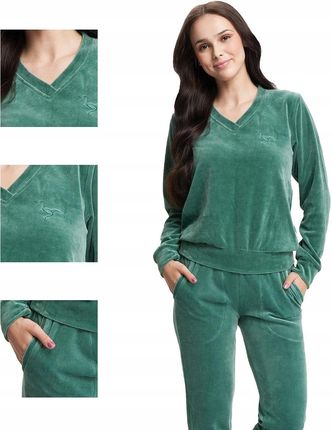 Dres Komplet Dresowy Luna Bluza Spodnie Zielony S