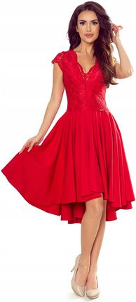 Sukienka koronkowy dekolt Czerwona 300-2 XXL