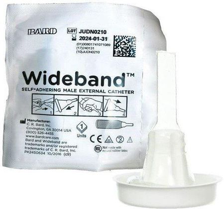 Bard Wideband Cewnik Urologiczny Zewnętrzny Dla Mężczyzn, Silikonowy 30 Szt. 36Mm