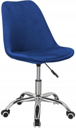 Ewygodnie Fotel Obrotowy Granatowy Velvet Krzesło Chrom