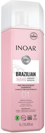 Inoar Brazilian Nano Protein Keratin Shampoo 01 Szampon Głęboko Oczyszczający Przed Zabiegami 1000 ml