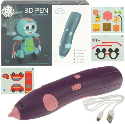 Nobo Kids Zestaw Kreatywny Magiczny Długopis 3D Fioletowy