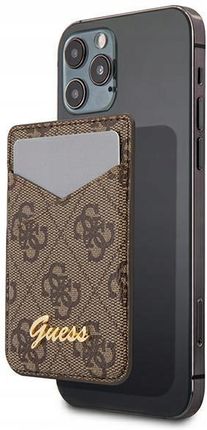 Guess Wallet Card Slot MagSafe 4G brąz/brown