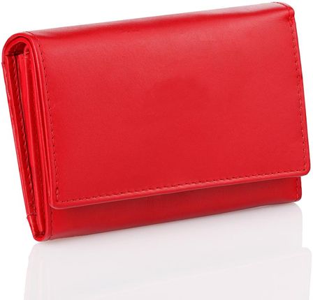 Skórzany damski portfel z ochroną RFID (Czerwony) - KUK-151PR