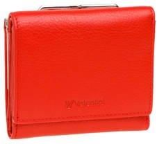 Mały skórzany damski portfel VALENTINI METALLIC 123 czerwony