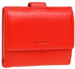 Mały skórzany damski portfel Valentini METALLIC 447 czerwony