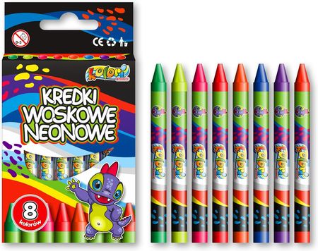 Penmate Kredki Woskowe Neonowe Dino Kolori Premium 8 Kolorów