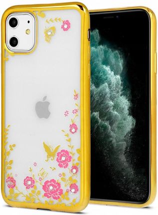 Back Case Diamond Flower do Iphone 11 Pro złoty