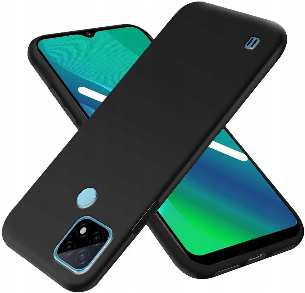 Custodia HULLIN In Silicone Per Realme C21Y / C25Y – Colore Ciano Chiaro, Antiscivolo E Protettiva