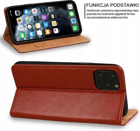 Kabura Book do iPhone 13 Pro Max Brązowa skóra - zdjęcie 2