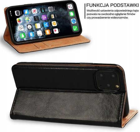 Etui z klapką Skórzane iPhone 13 Pro Max czarny - zdjęcie 5
