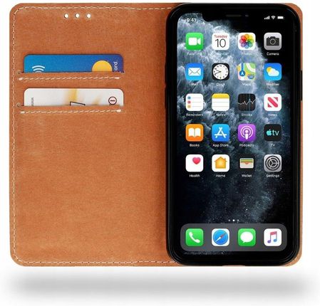 Etui z klapką Skórzane iPhone 13 Pro Max czarny - zdjęcie 4