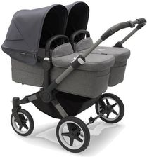 Zdjęcie Bugaboo Donkey 5 Twin - wózek głęboko-spacerowy dla bliźniąt-Graphite-Stormy Blue-Grey Melange - Łazy