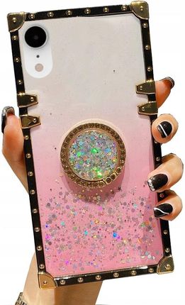 Etui Do Iphone Xr Mocne Brokat Ring Case + Szkło