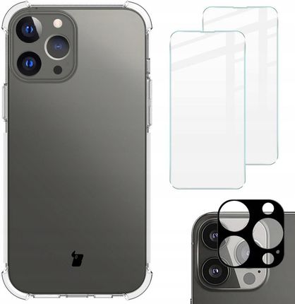 Etui + 2x szkło +aparat Bizon do iPhone 13 Pro Max