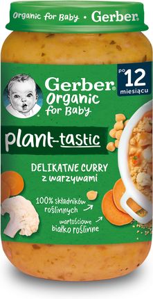 Gerber Organic Plant-Tastic Obiadek Delikatne Curry Z Warzywami dla dzieci po 12 Miesiącu 250g