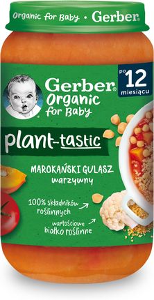 Gerber Organic Plant-Tastic Obiadek Marokański Gulasz Warzywny dla dzieci po 12 Miesiącu 250g