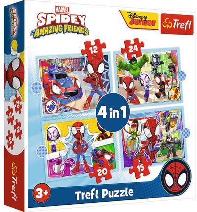 Trefl Puzzle 4W1 Ekipa Spidaya Spiday i Przyjaciele 34611