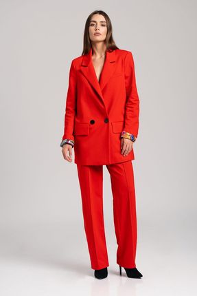 Bawełniane spodnie garniturowe (Czerwony, M)