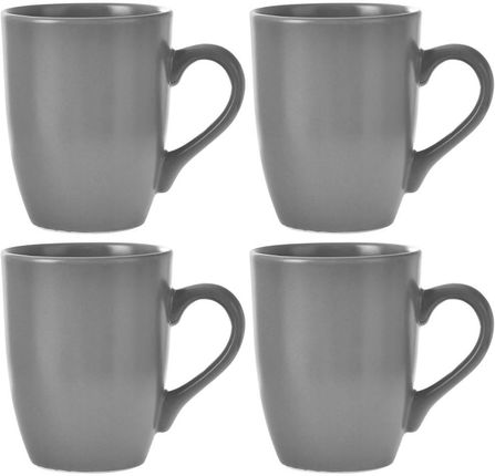Orion zestaw kubków  z uchem do picia kawy herbaty napojów ceramiczny szary ALFA 350 ml 4 szt.