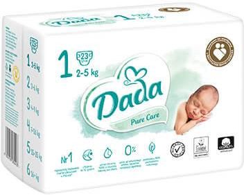 Dada Pure Care Pieluchy Jednorazowe 1 Newborn 23Szt. 2‑5Kg